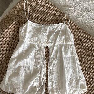 Sabo Skirt Asymmetrical White Camisole Top